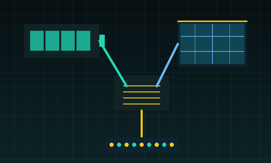 Low-voltage wiring path with copper runs and measurements.